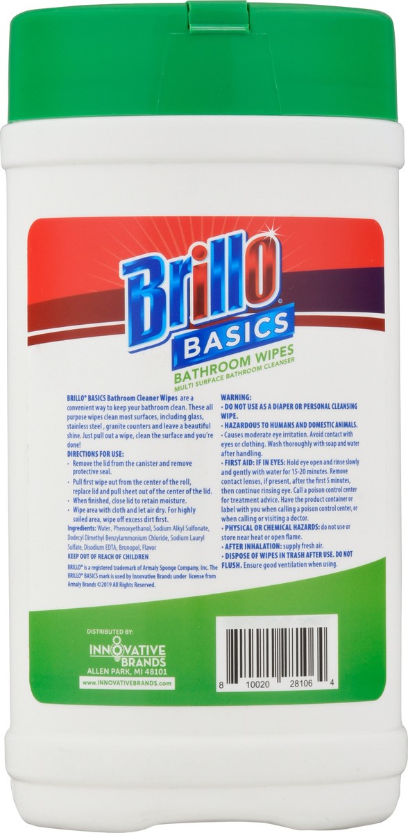 slide 7 of 9, Brillo Basics Bathroom Wipes 40 ea, 40 ct