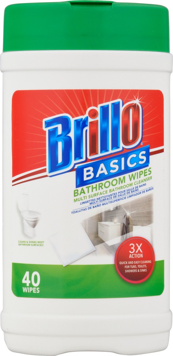 slide 4 of 9, Brillo Basics Bathroom Wipes 40 ea, 40 ct