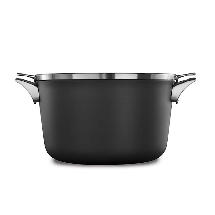 slide 1 of 2, Calphalon Premier Space Saving Hard Anodized Nonstick Covered Stock Pot, 12 qt