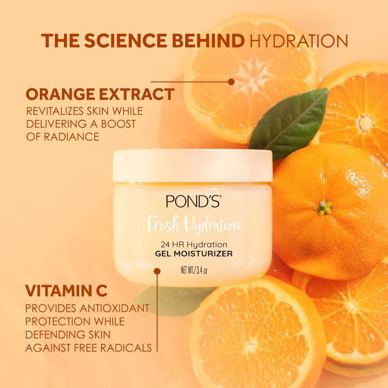 slide 5 of 7, POND's Gel Fruity HYDRA Orange Face Moisturizer - 3.88oz, 3.88 oz