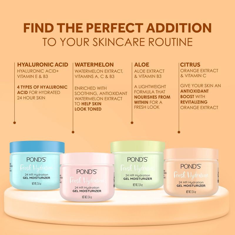 slide 6 of 7, POND's Gel Fruity HYDRA Orange Face Moisturizer - 3.88oz, 3.88 oz