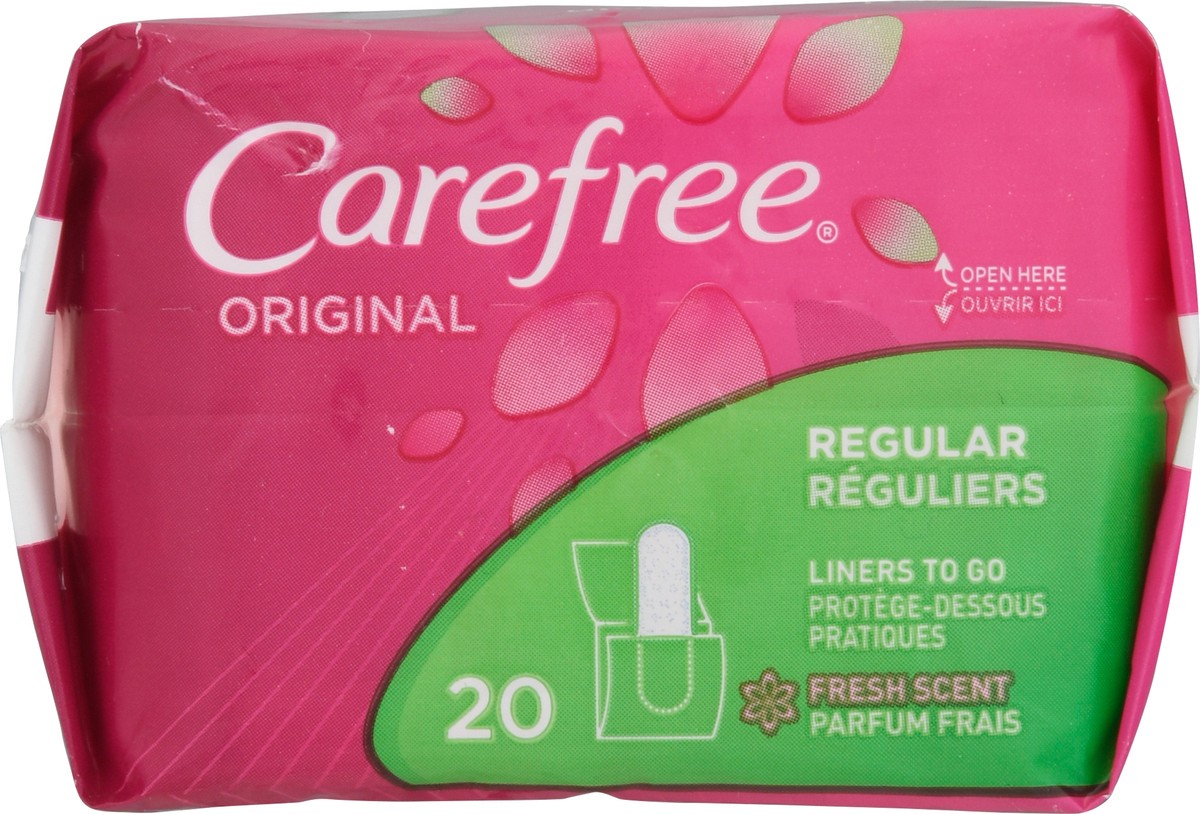 slide 6 of 10, Carefree Original Regular Fresh Scent Pantiliners, 20 ct