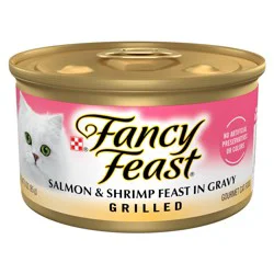 Fancy Feast Purina Fancy Feast Grilled Wet Cat Food Salmon and Shrimp Feast in Wet Cat Food Gravy - 3 oz. Can