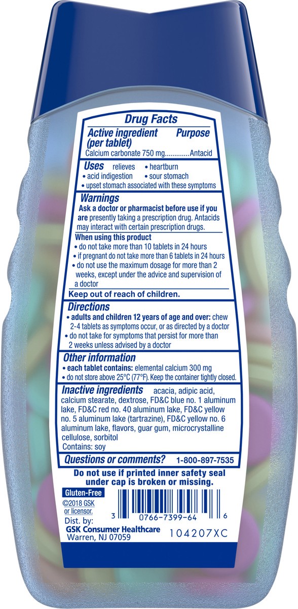 slide 2 of 5, TUMS Smoothies Chewable Extra Strength Antacid Tablets for Heartburn Relief, Assorted Fruit - 140 Count, 140 ct