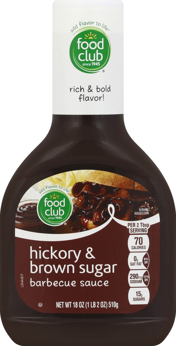 slide 5 of 6, Food Club Barbecue Sauce - Hickory & Brown Sugar, 18 oz