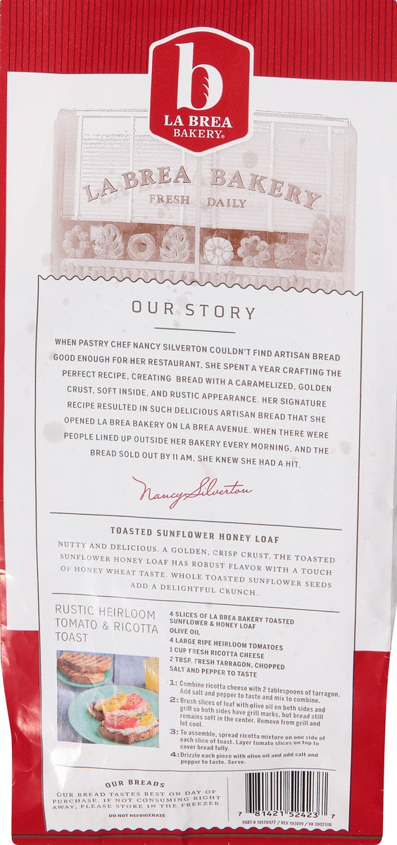 slide 4 of 10, La Brea Bakery Toasted Sunflower Honey Loaf 16 oz, 16 oz