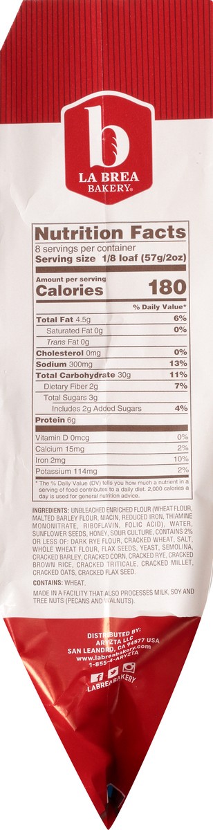 slide 7 of 10, La Brea Bakery Toasted Sunflower Honey Loaf 16 oz, 16 oz