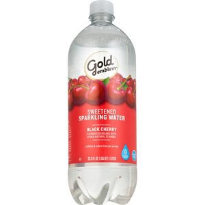 slide 1 of 1, Gold Emblem Sparkling Water, Black Cherry, 33.81 Oz, 1 ct