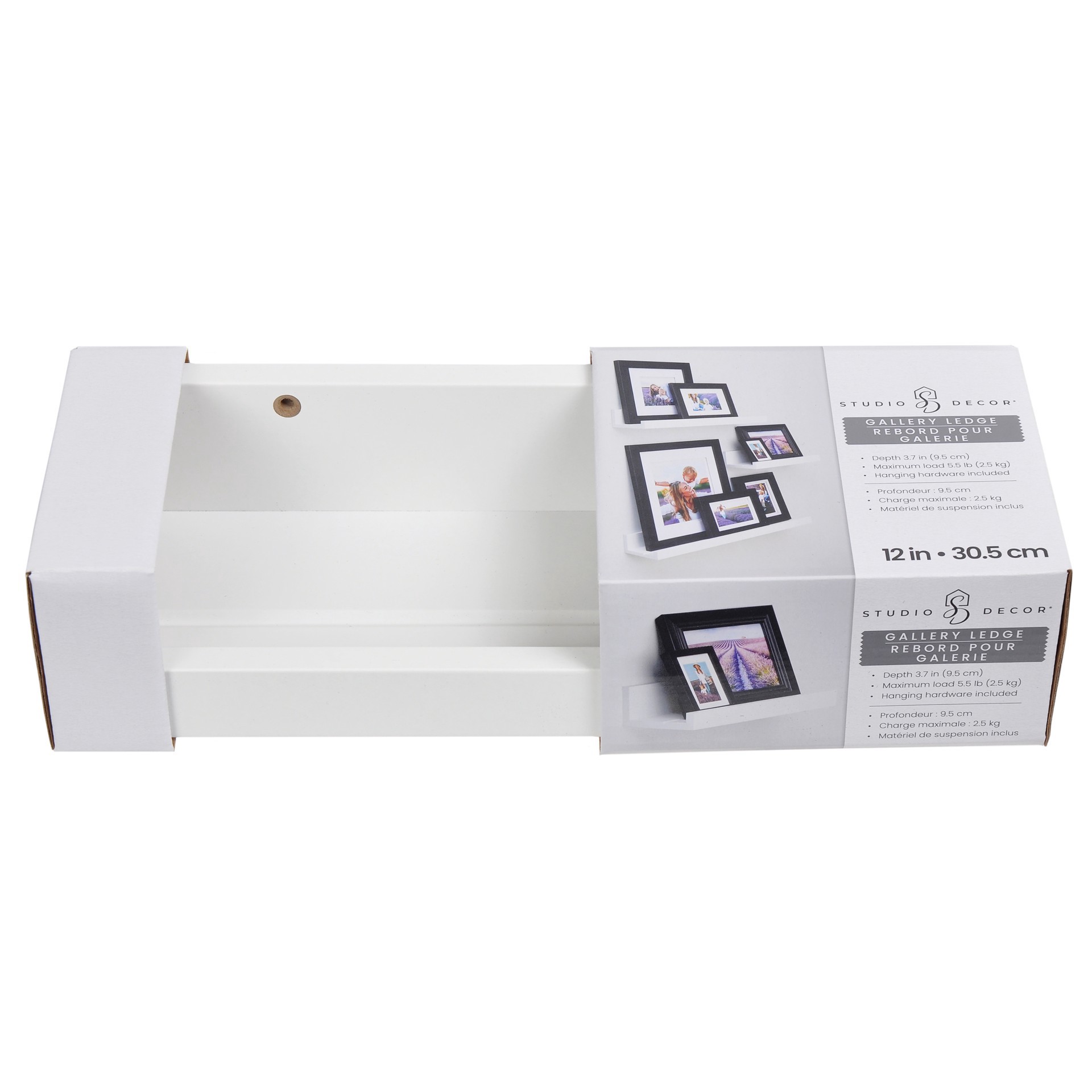 slide 7 of 8, Solid White Ledge By Studio Decor, 12 in