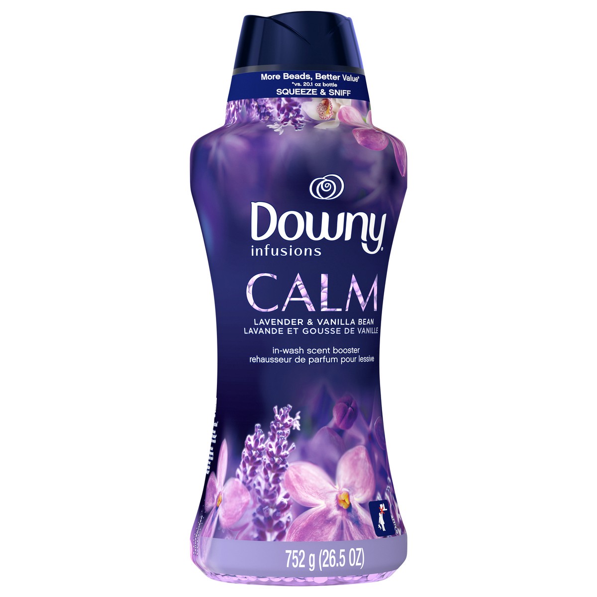 slide 3 of 4, Downy Infusions In-Wash Scent Booster Beads, Calm, Lavender & Vanilla Bean, 26.5 oz, 26.5 oz