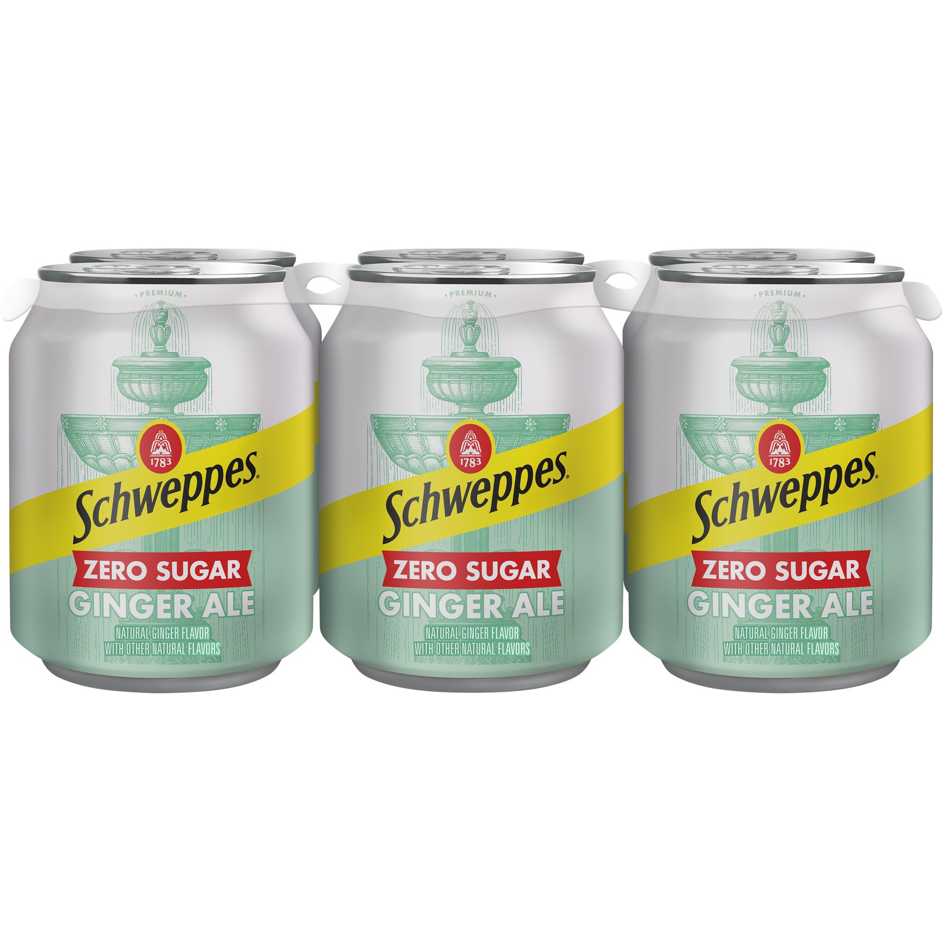 slide 2 of 5, Schweppes Zero Sugar Ginger Ale Soda- 6 ct, 8 oz