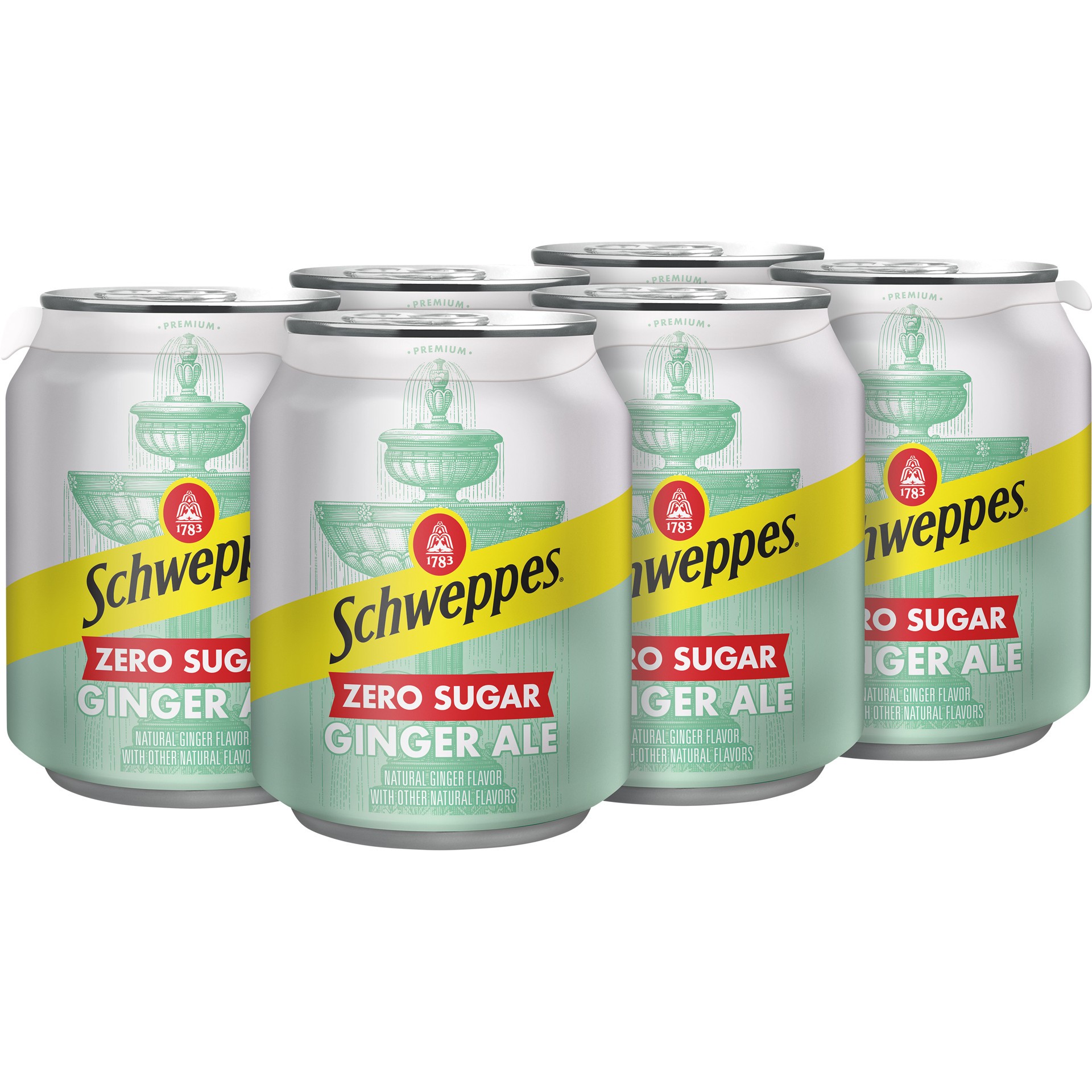 slide 3 of 5, Schweppes Zero Sugar Ginger Ale Soda- 6 ct, 8 oz