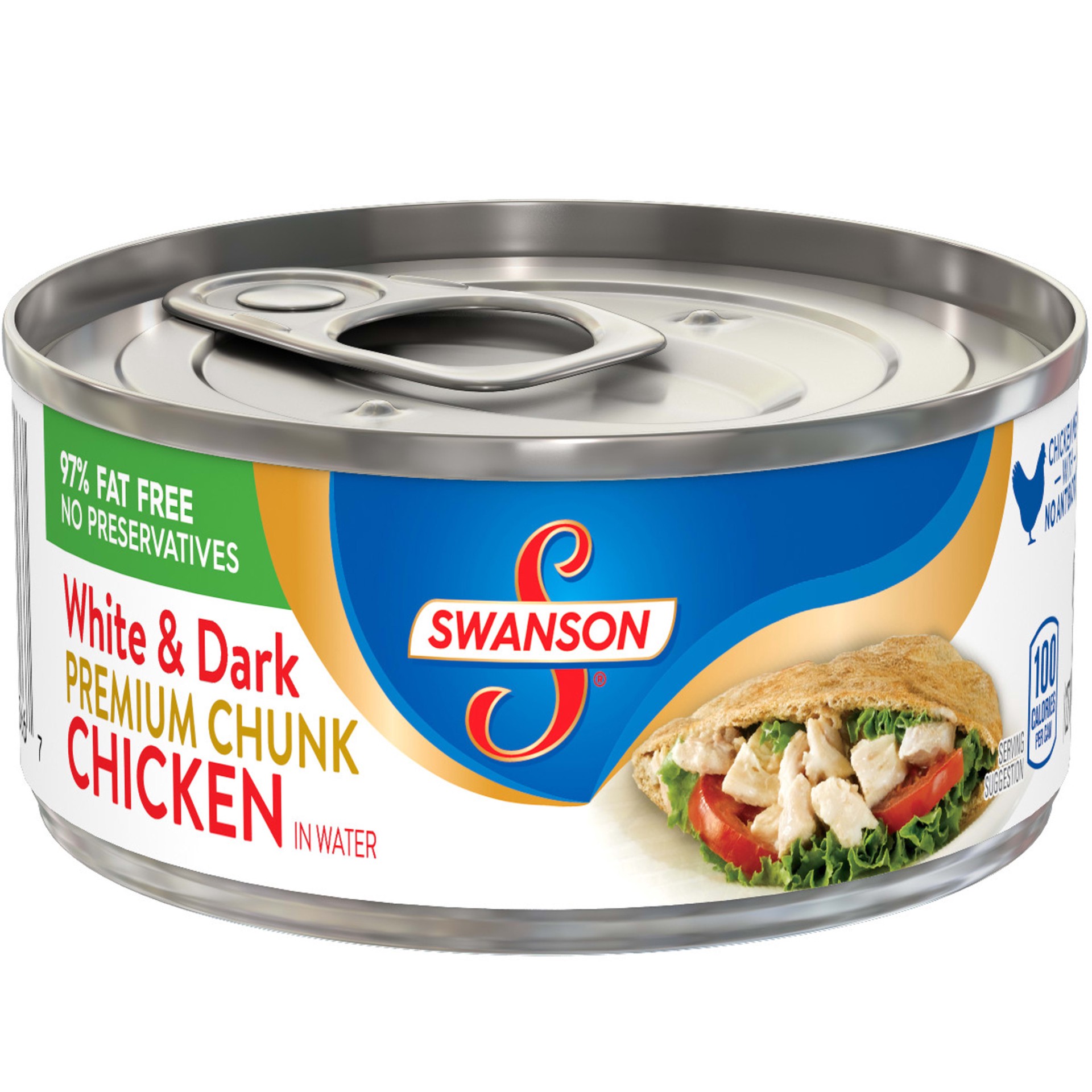 slide 1 of 3, Swanson Premium White & Dark Chunk Chicken in Water, 4.5 oz., 4.5 oz