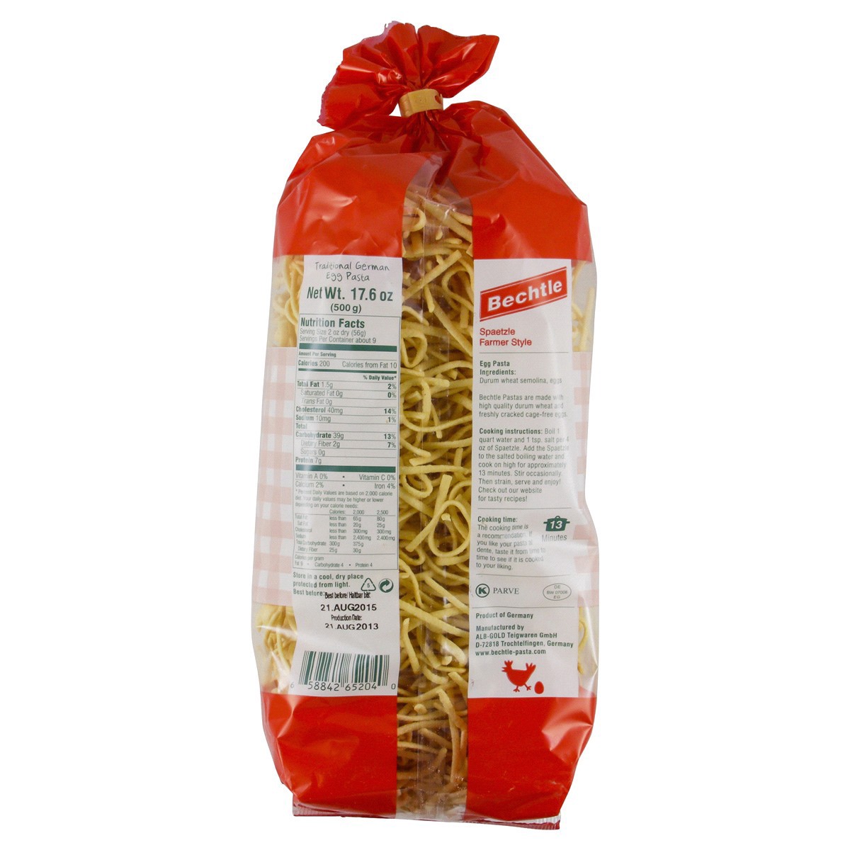 slide 2 of 2, Bechtle Egg Noodles, Traditional German, Spaetzle, Farmer Style, 17.6 oz