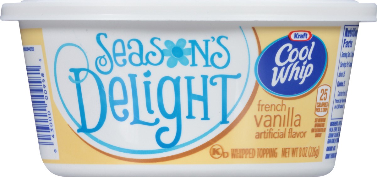 slide 4 of 11, COOL WHIP Season's Delight French Vanilla Whipped Topping-Frozen 8 oz. Plastic Tub, 8 oz