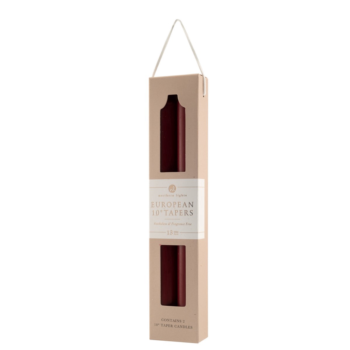 slide 9 of 29, Northern Lights 10" Taper, Bordeaux, 2 ct