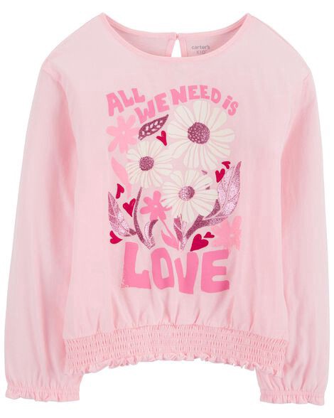 slide 1 of 2, Carters Kid Knit Long-Sleeve Fashion Top - Pink Pink 6-6X, 1 ct