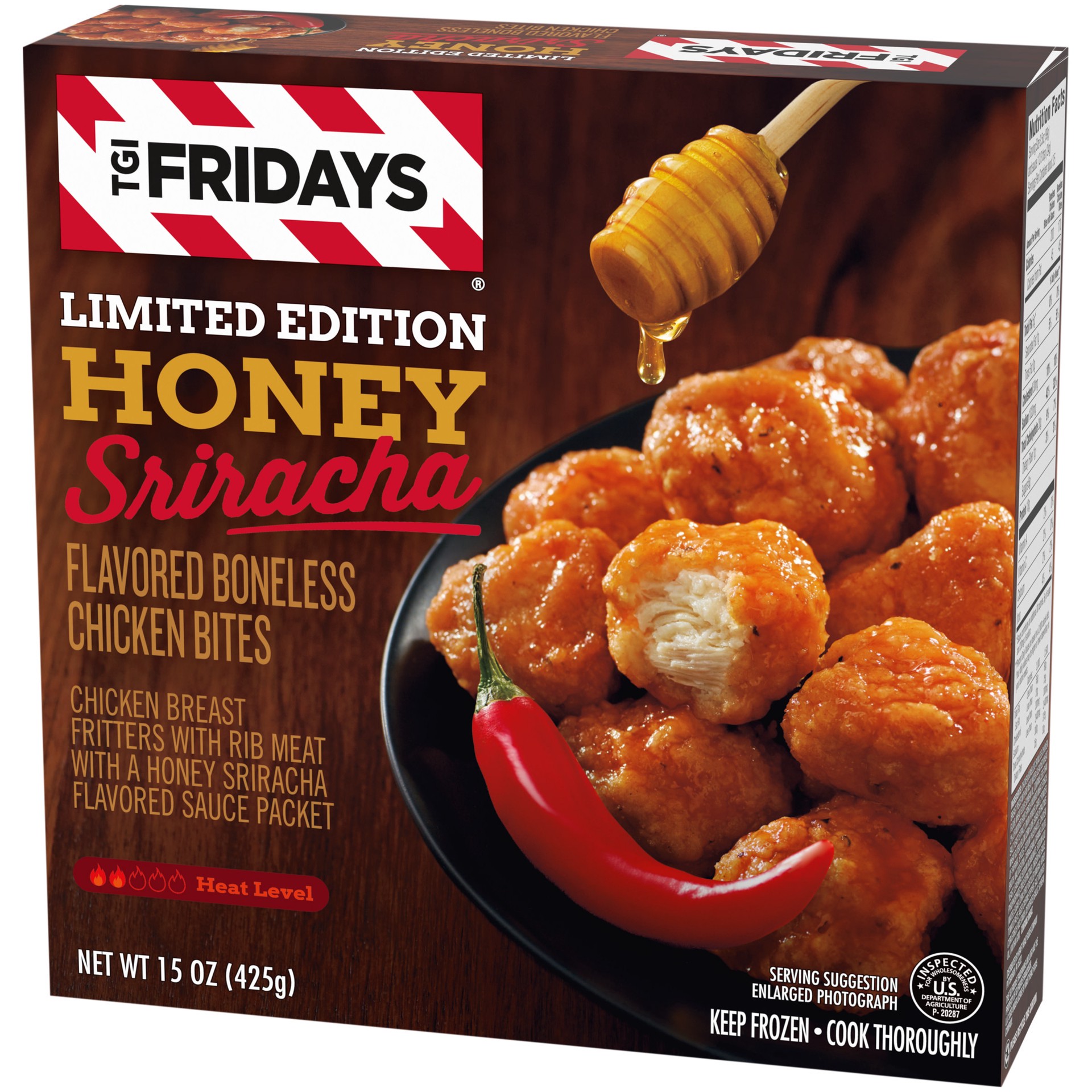 slide 4 of 5, T.G.I. Friday's TGI Fridays Frozen Appetizers Limited Edition Honey Sriracha Flavored Boneless Chicken Bites, 15 oz
