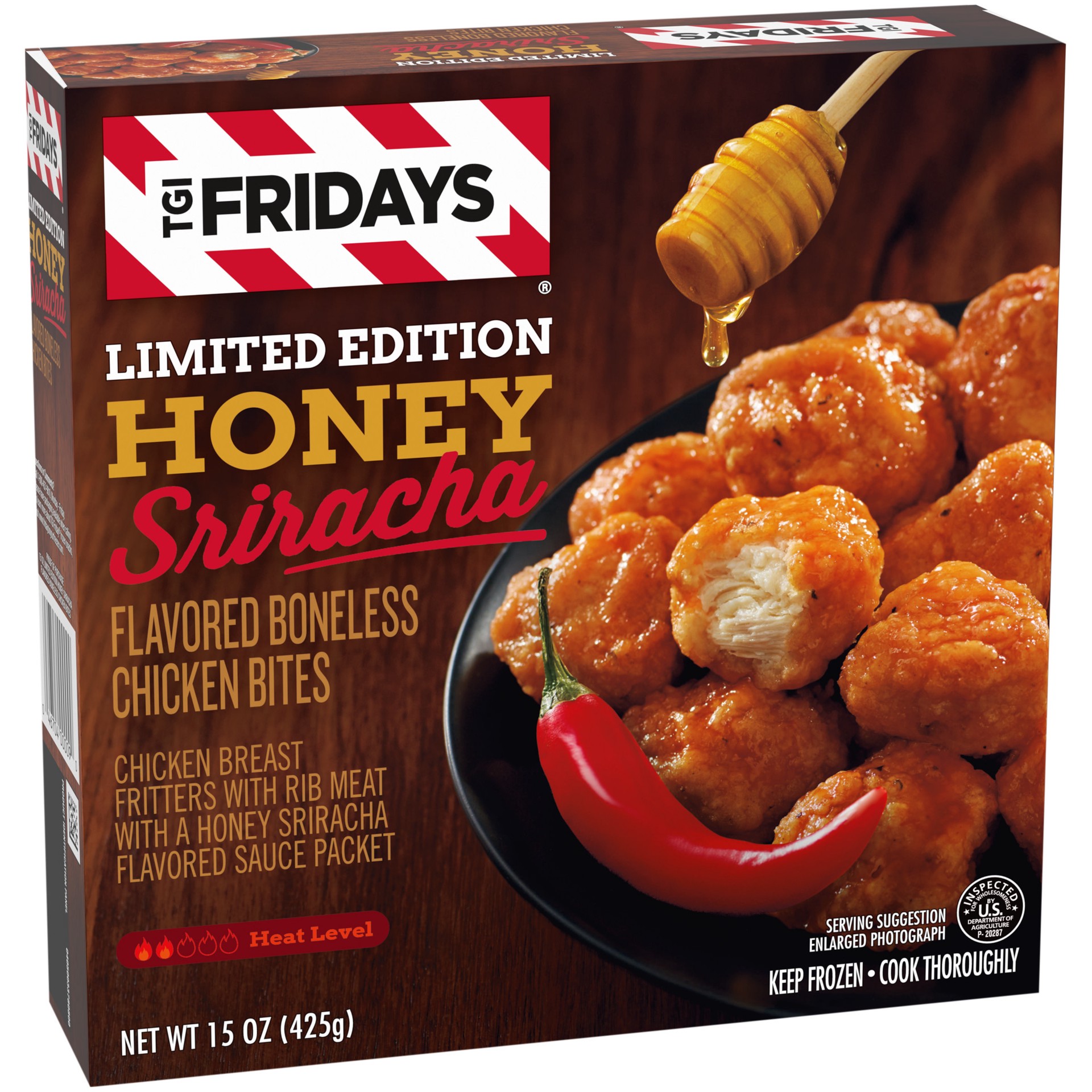 slide 5 of 5, T.G.I. Friday's TGI Fridays Frozen Appetizers Limited Edition Honey Sriracha Flavored Boneless Chicken Bites, 15 oz