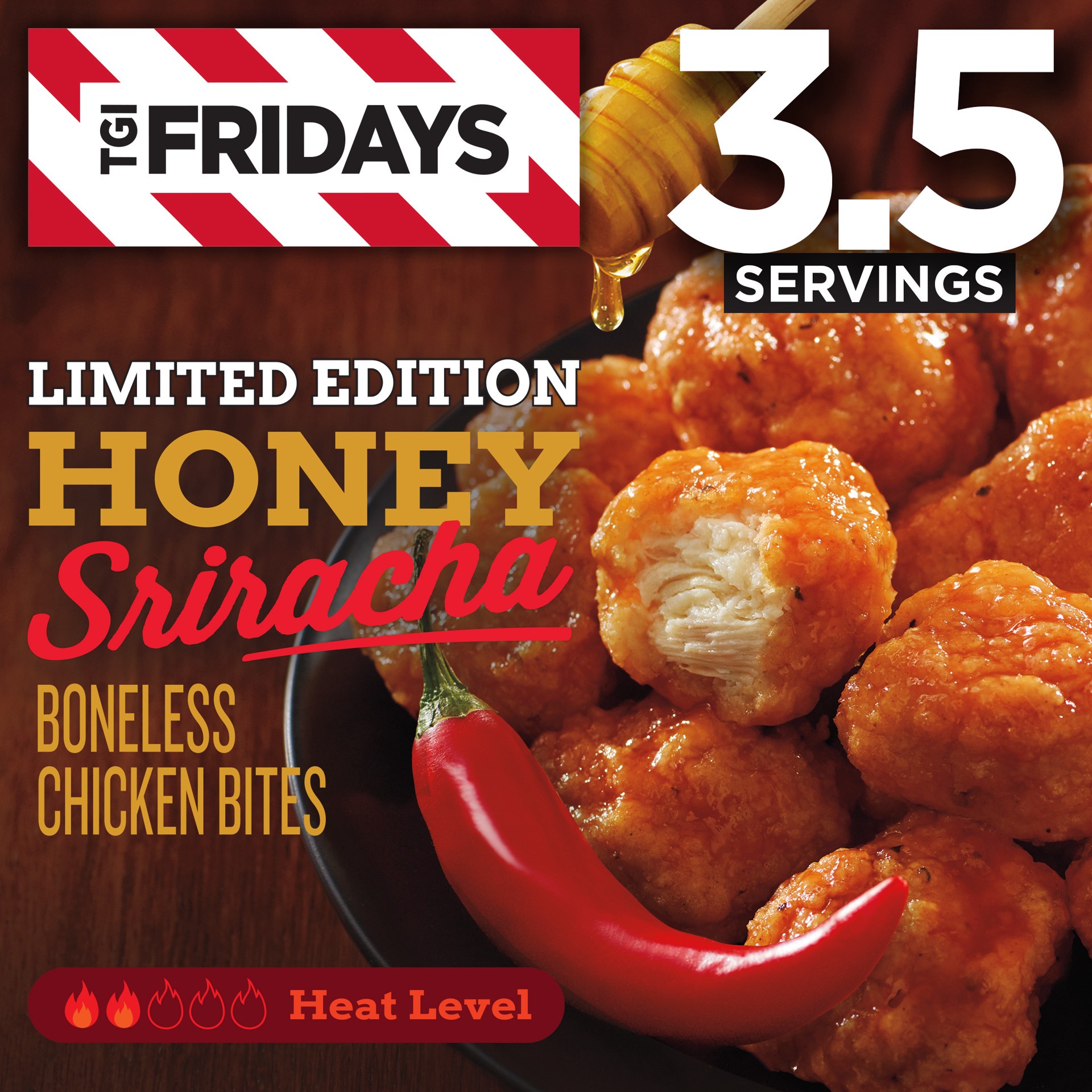 slide 1 of 5, T.G.I. Friday's TGI Fridays Frozen Appetizers Limited Edition Honey Sriracha Flavored Boneless Chicken Bites, 15 oz