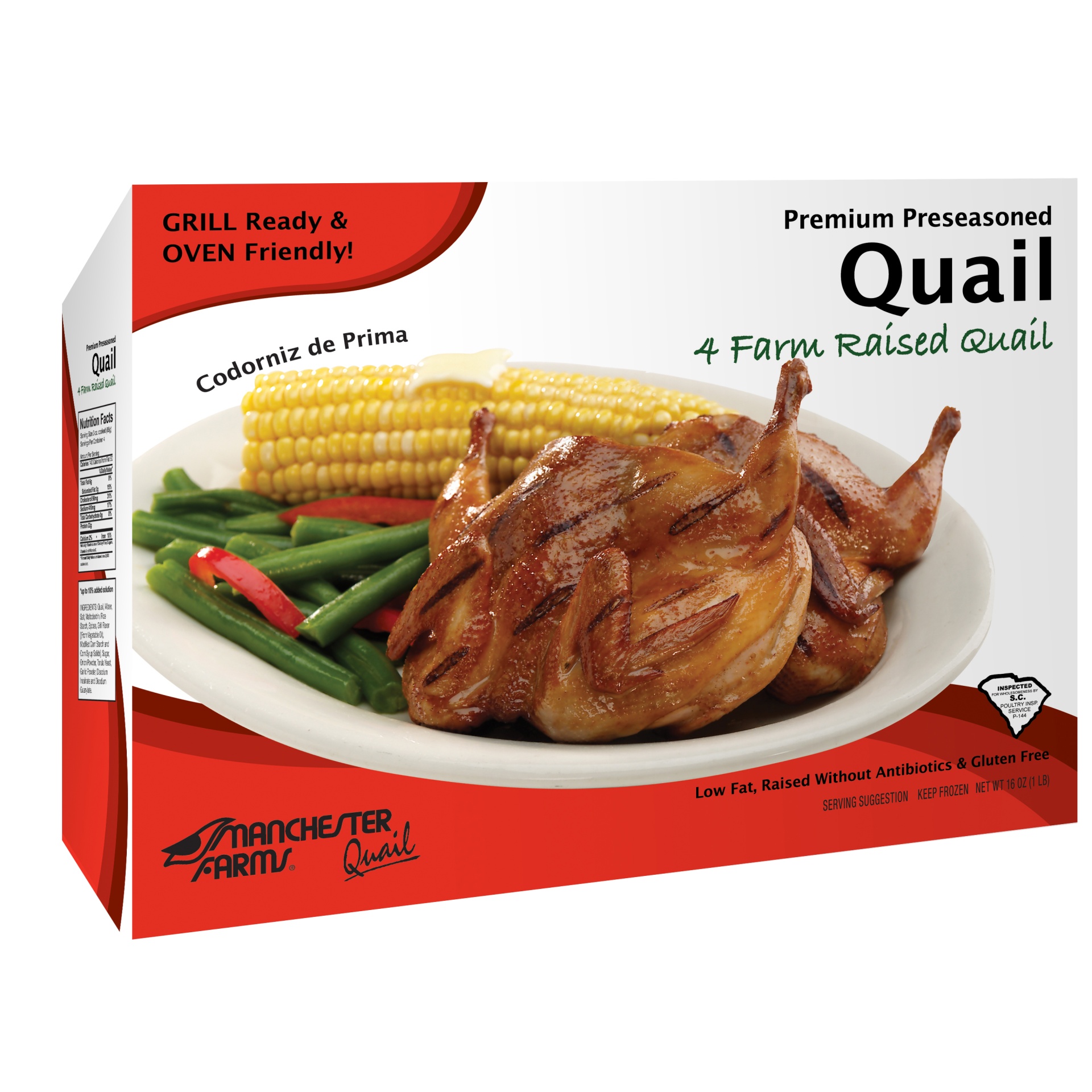 slide 1 of 1, Manchester Farms Farm Raised Quail, 4 ct