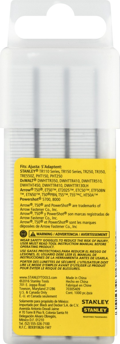 slide 11 of 11, STANLEY 1/4 Inch Heavy Duty Staples 1000 ea, 1000 ct