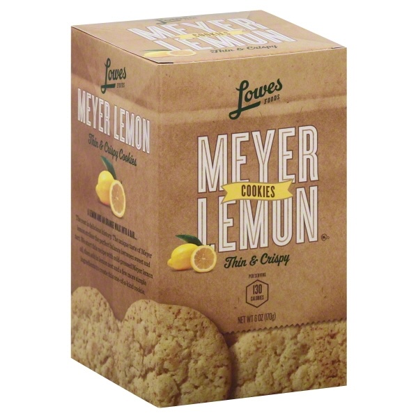 slide 1 of 1, Lowes Foods Cookies Meyer Lemon Thin Crisps, 6 oz