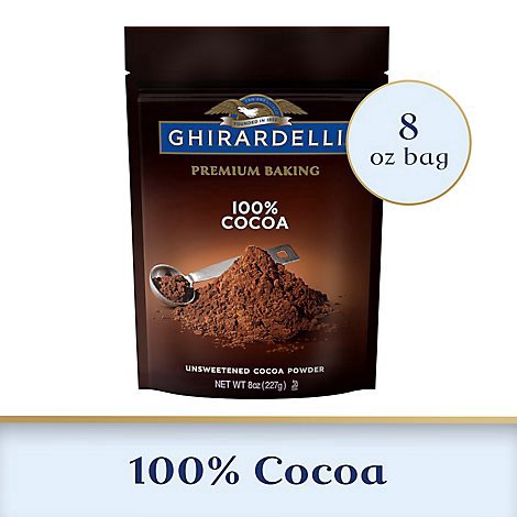 slide 1 of 1, Ghirardelli Premium 100% Unsweetened Baking Cocoa - 8 Oz, 8 oz