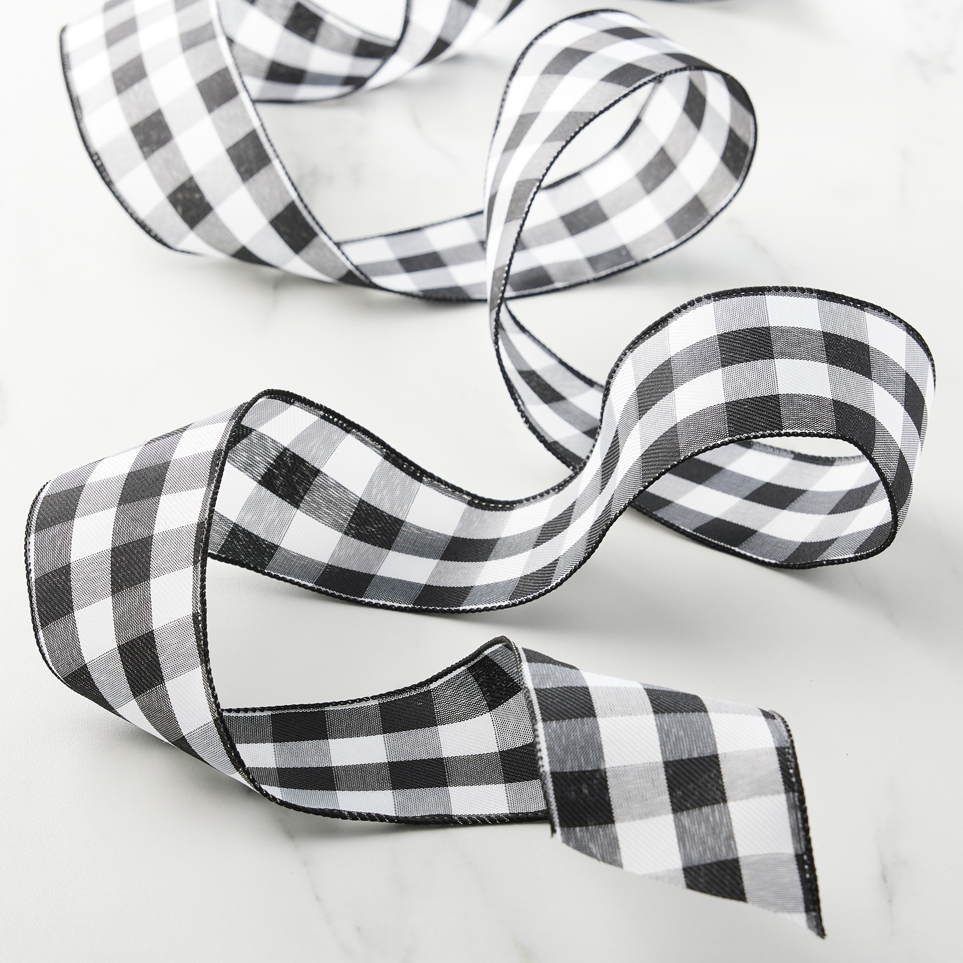 slide 4 of 4, 2.5" X 8.3yd. Wired Gingham Ribbon By Celebrate It Decor, 2.5 in x 8.3 yd