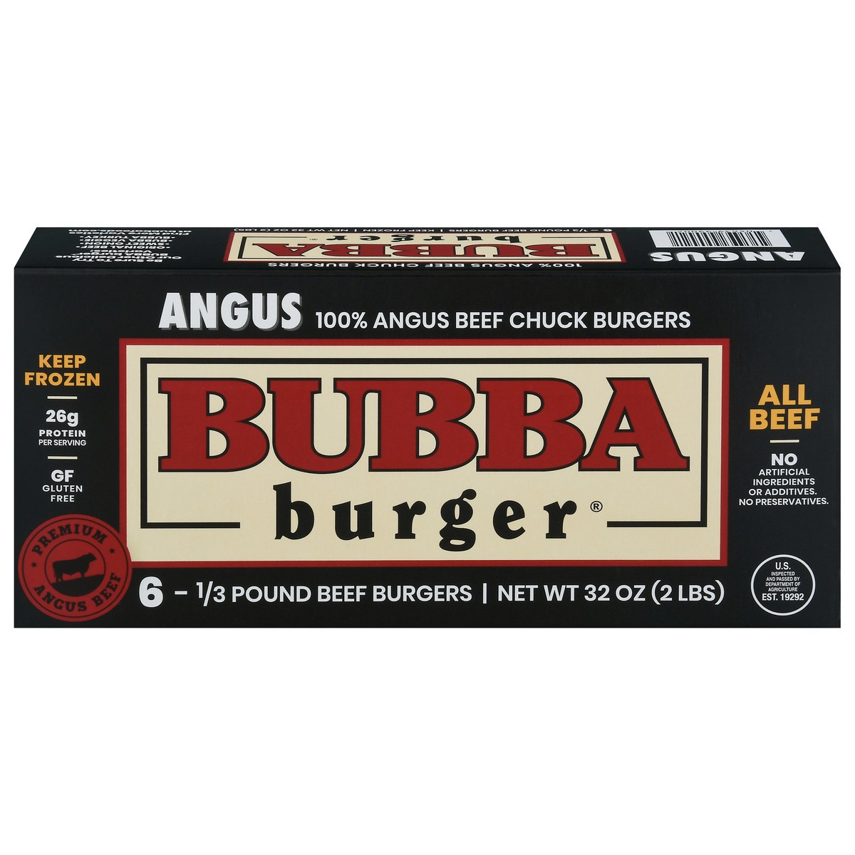 slide 1 of 9, BUBBA Burger Angus Burgers 6 Each, 6 ct