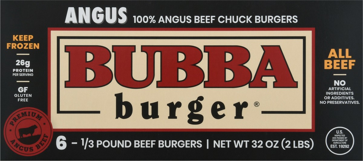 slide 6 of 9, BUBBA Burger Angus Burgers 6 Each, 6 ct