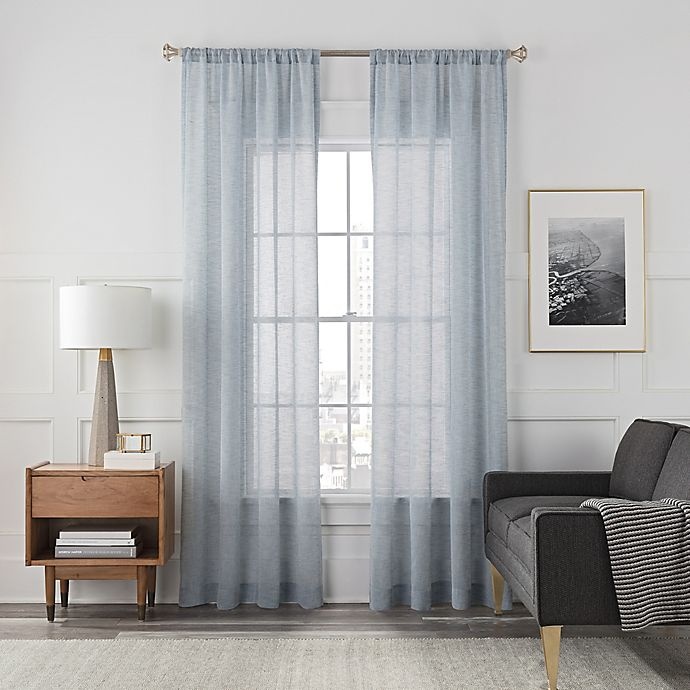 slide 1 of 1, Arden Sheer Rod Pocket Window Curtain Panel - Blue Haze, 108 in