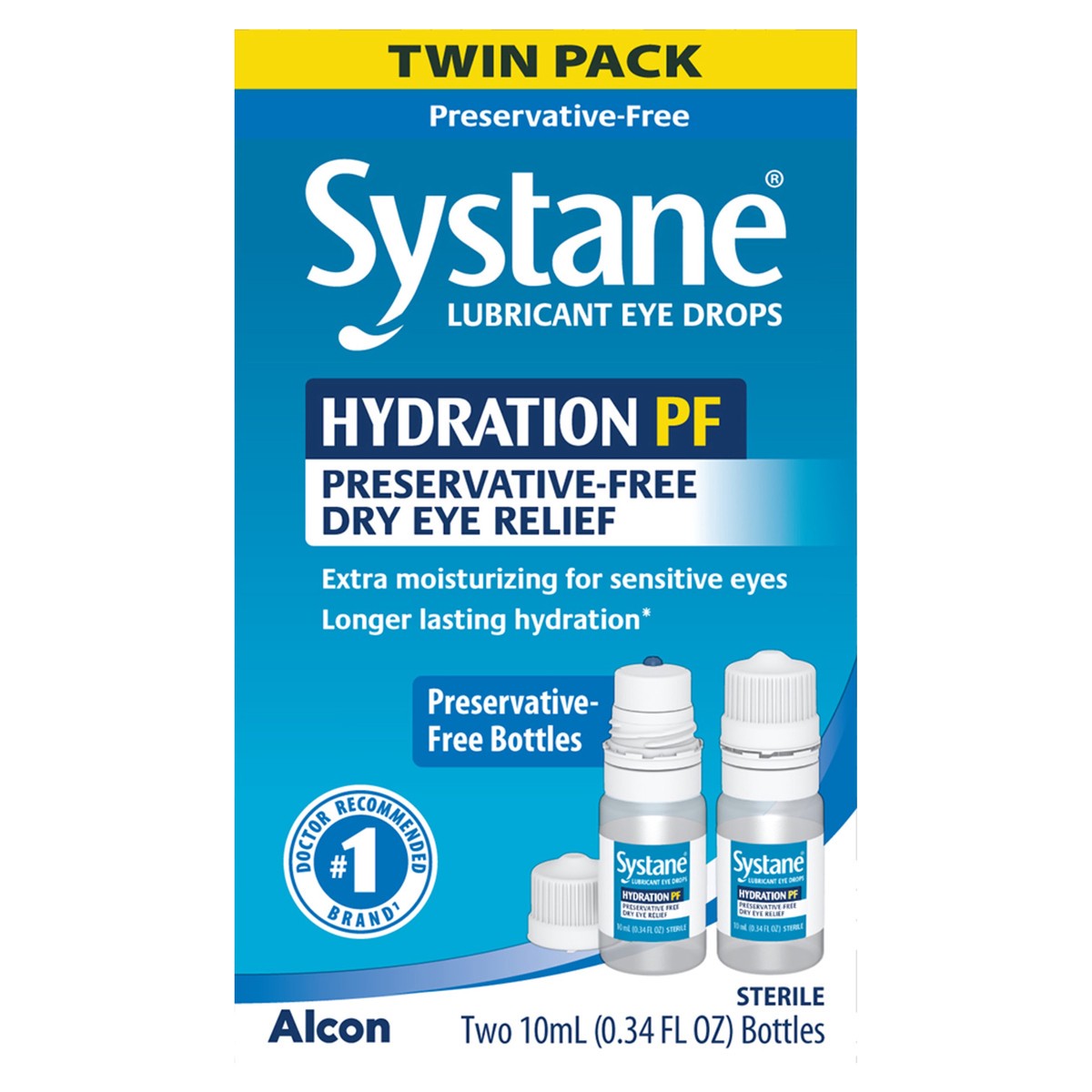 slide 1 of 1, Systane Hydration Multi-Dose Preservative-Free Lubricant Eye Drops, 2x10 mL, 2 ct