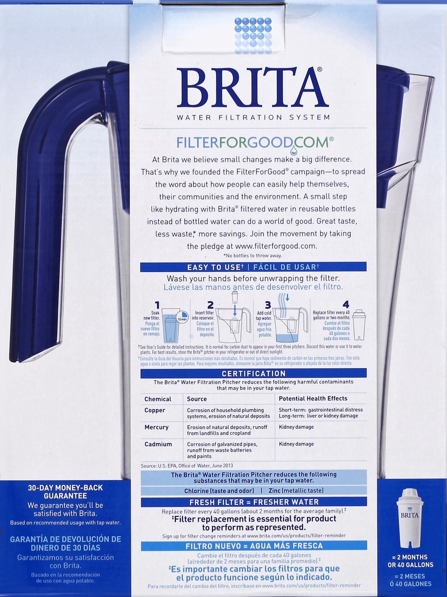 slide 5 of 5, Brita Water Filtration System Pitcher - Each, 1 ct