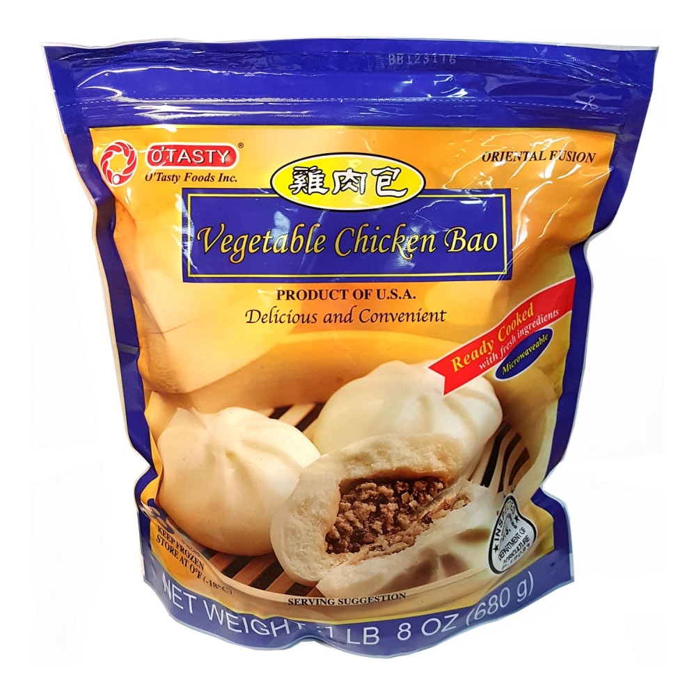 slide 1 of 1, O'Tasty Vegetable Chicken Steamed Bun, 8 ct