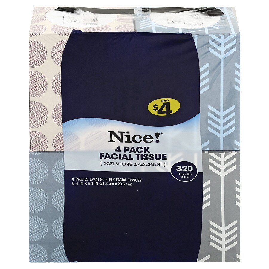 slide 2 of 2, Complete Home Facial Tissue 80 sheets x 4 ct, 80 ct x 4 ct