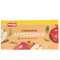 Weis Quality Cinnamon 12 Count Applesauce Squeezable Pouches