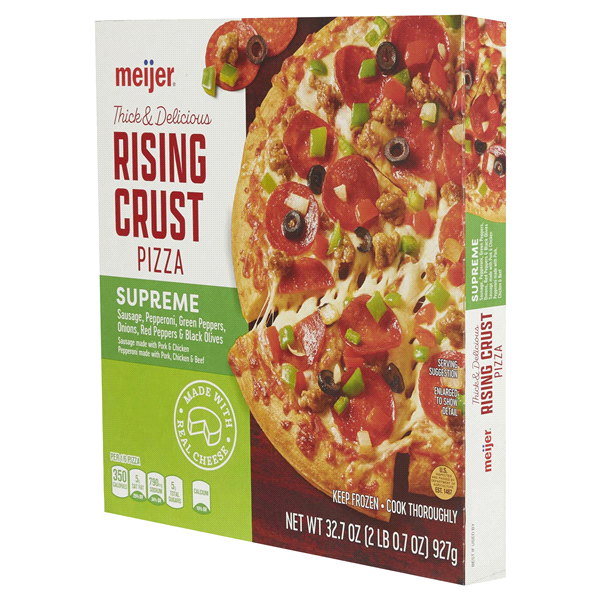 slide 8 of 29, Meijer Rising Crust Supreme Pizza, 32.7 oz