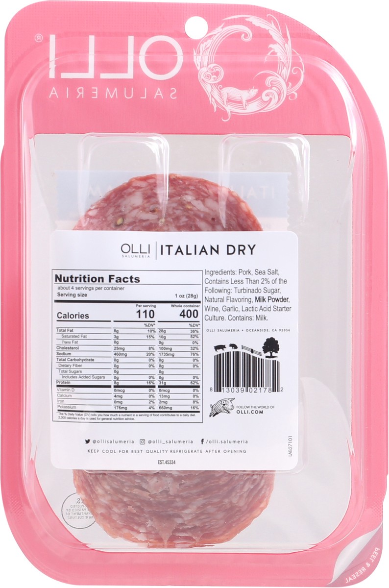 slide 9 of 9, Olli Salumeria Olli Salami Sliced Italian Dry, 1 ct