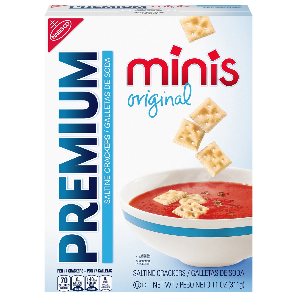 slide 1 of 9, Premium Original Mini Saltine Crackers, 11 oz, 11 oz