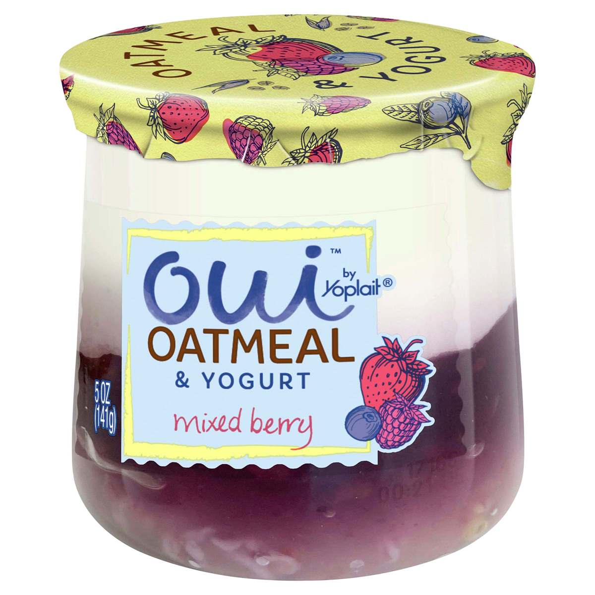slide 1 of 1, Yoplait Oui Oatmeal & Yogurt, Mixed Berry, 5 oz