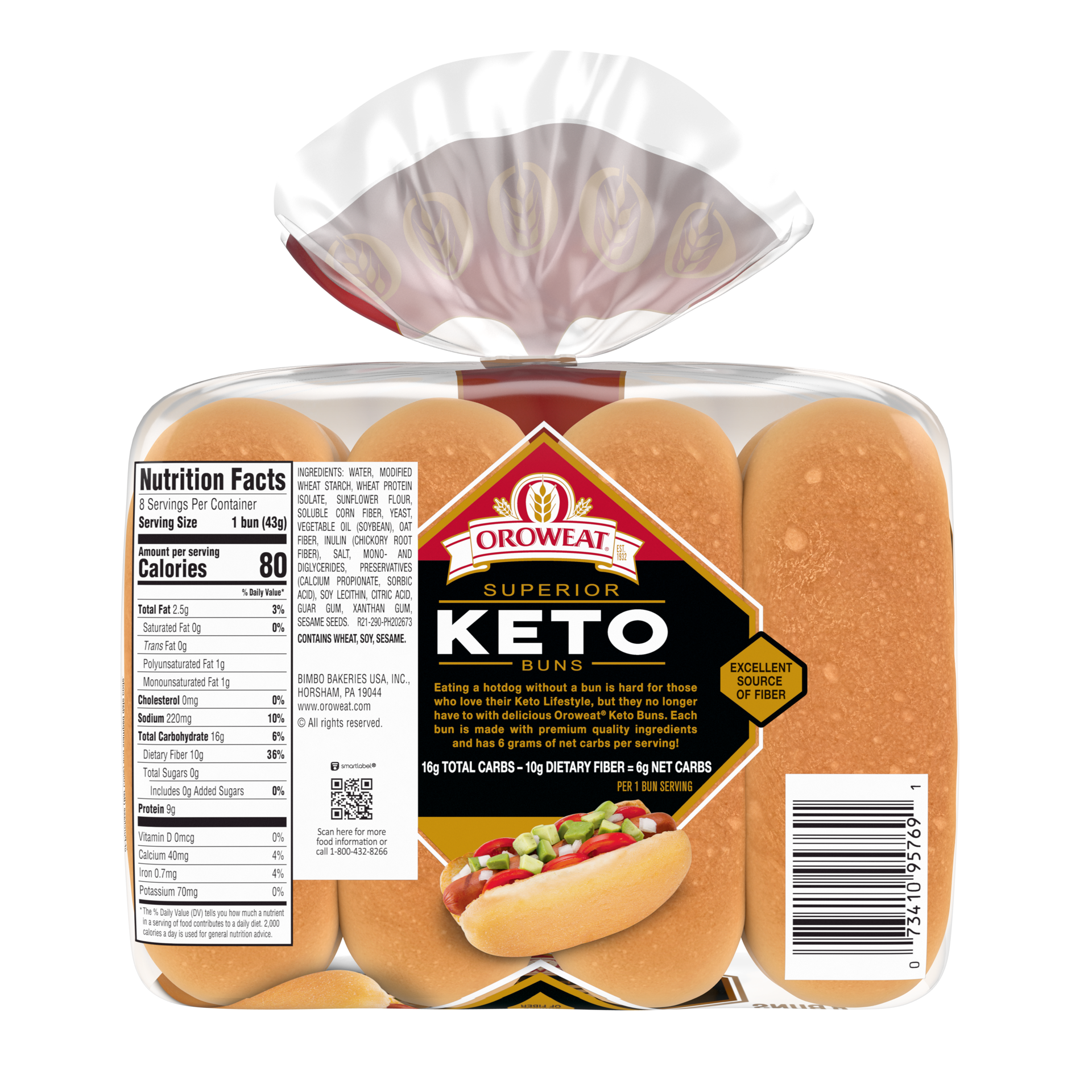 slide 2 of 5, Oroweat Keto Bread, 8 count, 12 oz, 8 ct