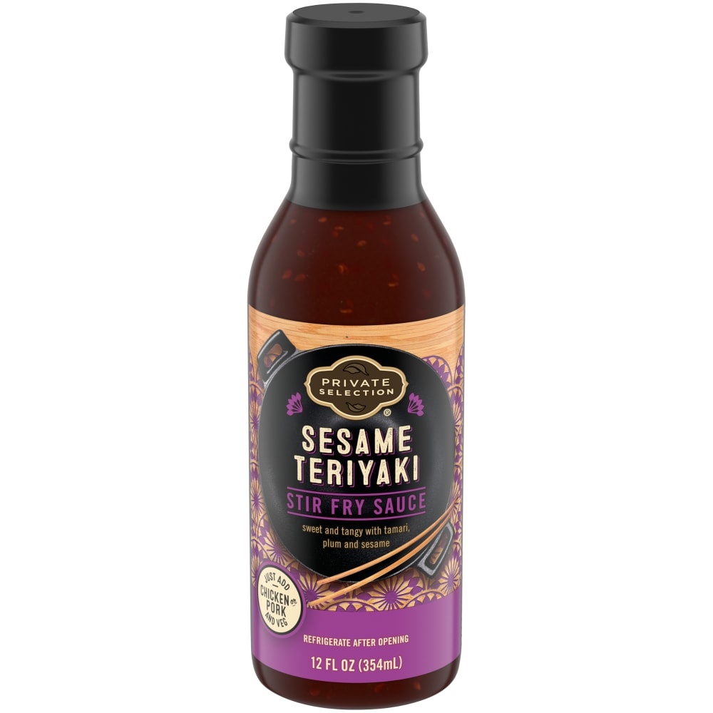 slide 1 of 1, Private Selection Sesame Teriyaki Stir Fry Sauce, 12 fl oz