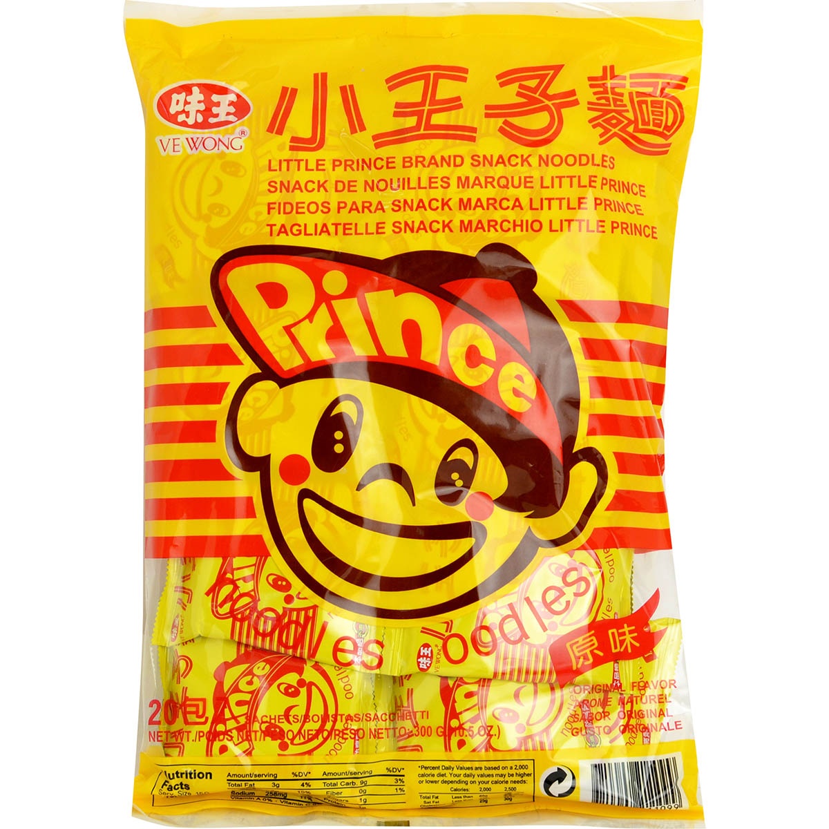 slide 1 of 1, Ve Wong Prince Original Noodle Snacks, 15 gram