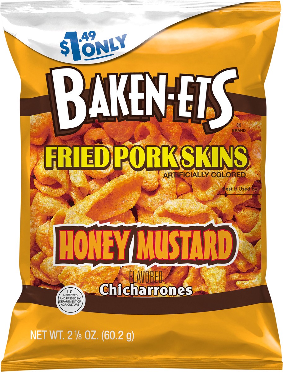 slide 4 of 6, Baken-ets Chicharrones Flavored Fried Pork Skins Honey Mustard 2.125 Oz, 2.12 oz
