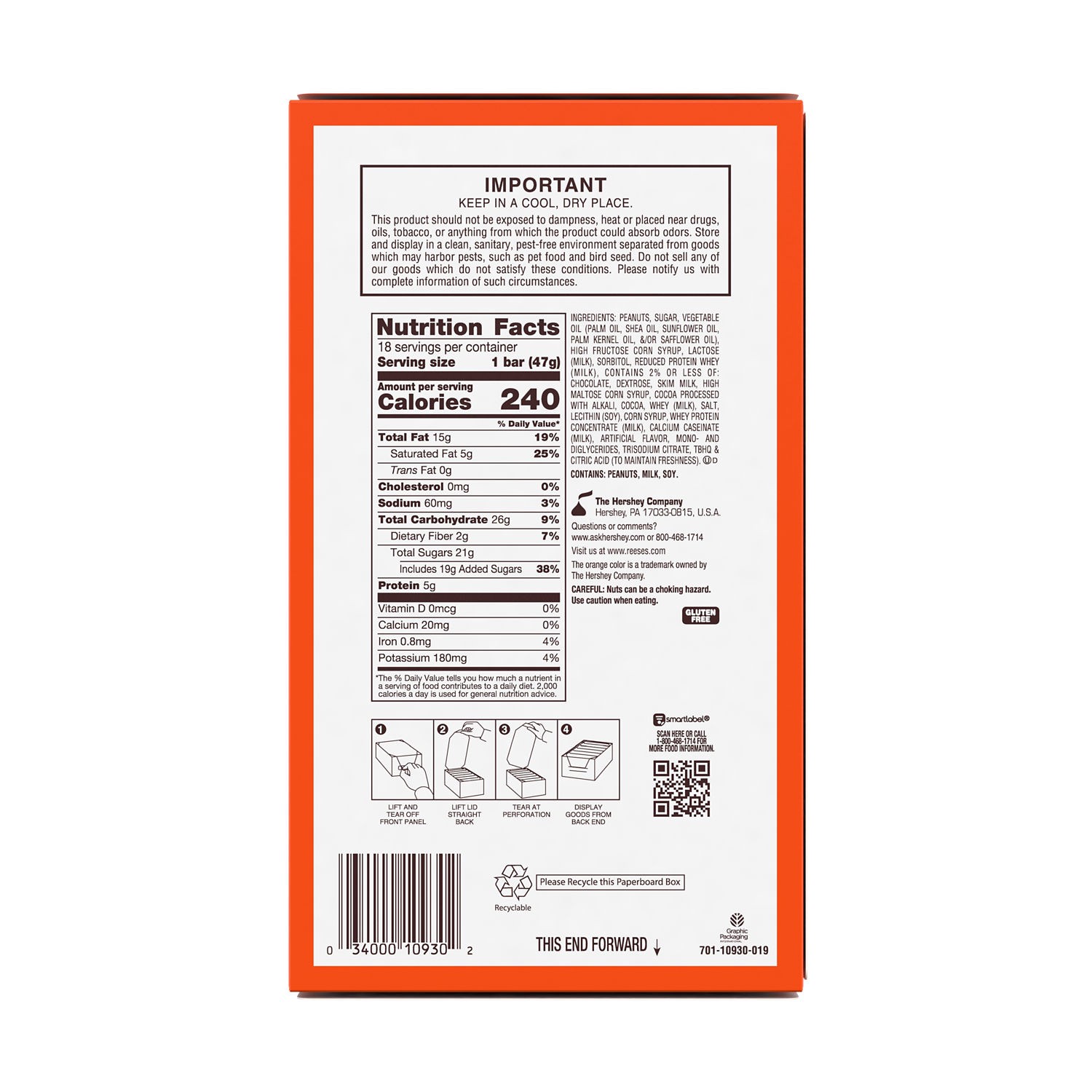 slide 2 of 5, Reese's NUTRAGEOUS Chocolate, Peanut Butter, Caramel and Peanut Candy Bars, 1.66 oz (18 Count), 1.66 oz