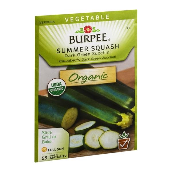 slide 1 of 1, Burpee Organic Dark Green Zucchini Summer Squash Seeds, 1 ct