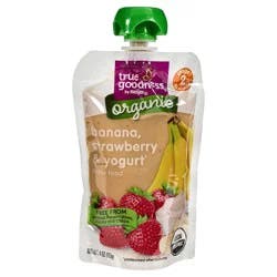 True Goodness Organic Banana, Strawberry, and Greek Yogurt Baby Food Pouch