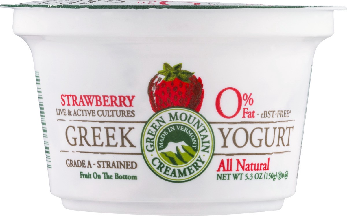 slide 8 of 9, Green Mountain Creamery Greek Fat Free Yogurt Strawberry, 5.29 oz