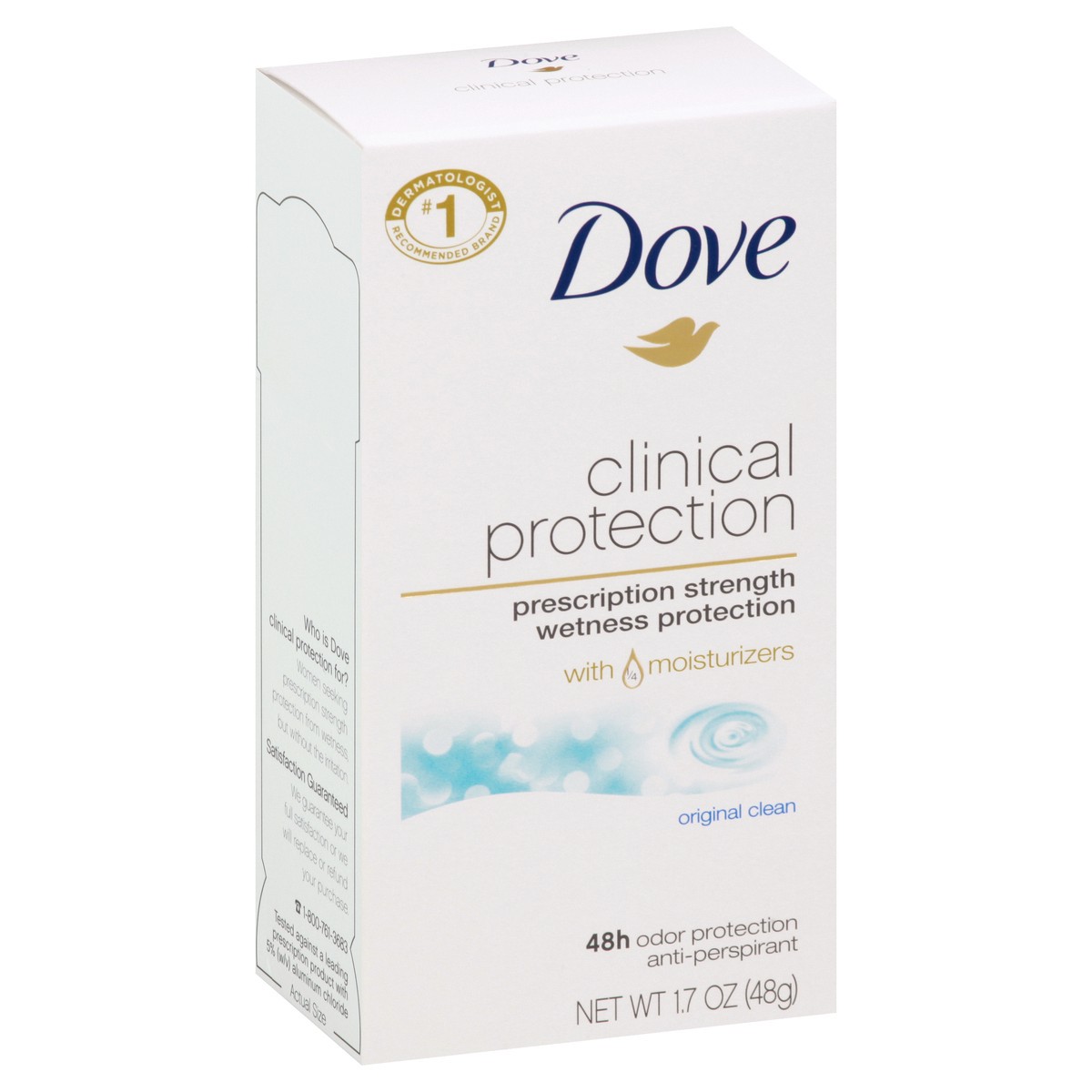 slide 2 of 9, Dove Clinical Protection Antiperspirant Deodorant Original Clean, 1.7 oz, 1.7 oz